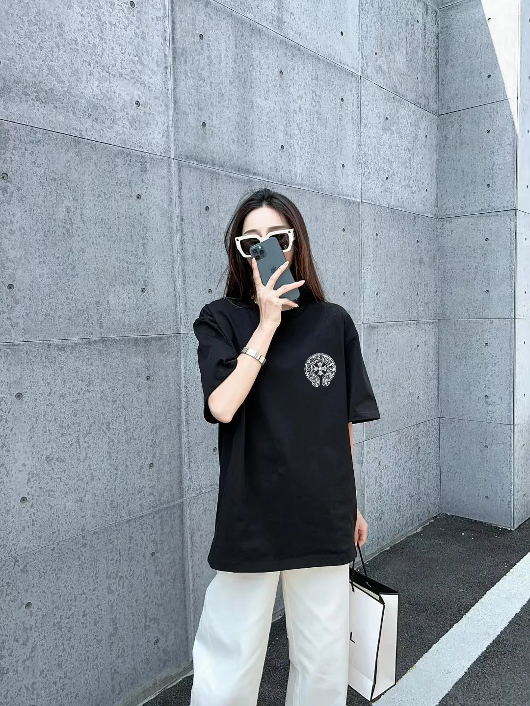 [CH ] 2026FW T LOGO Premium 26s Same Style ：Black White Green Size：S M L XL 2XL